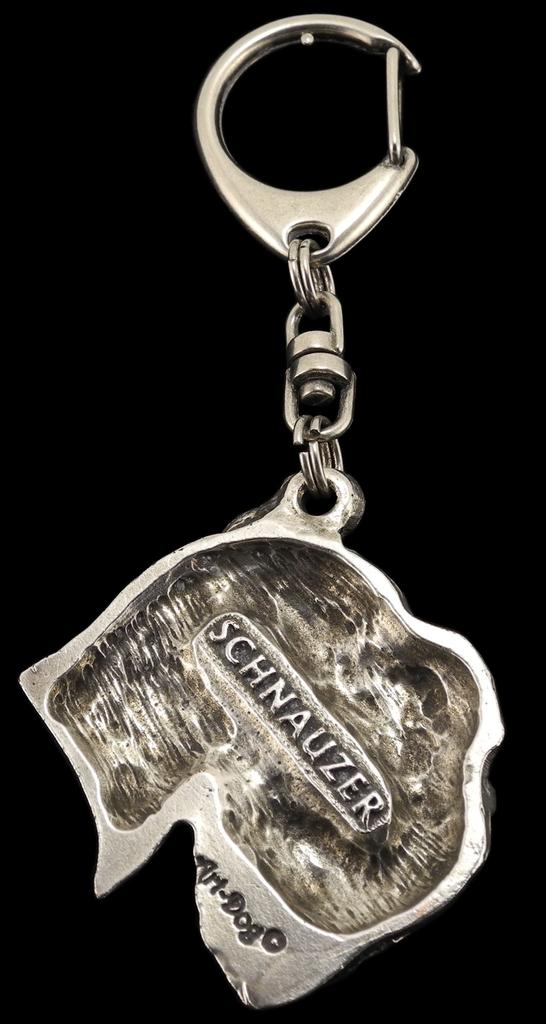 Schnauzer - Silver-plated Key Ring with a Dog In a Gift Box, Handbag Decoration, Backpack Pendant by Art-Dog Brand