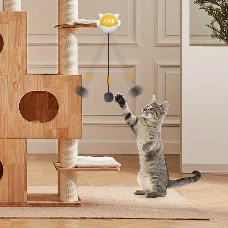 2026 Interactive Cat Teaser Toy, Automatic Hands-Free Rising and Lowering Ball with Clamp, Stimulates Hunting Instincts