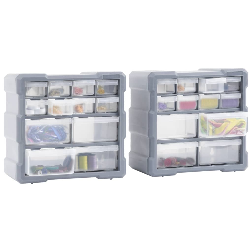 Vidaxl Organizer mit 12 Schubladen, 2 Stück, 26,5 x 16 x 26 cm