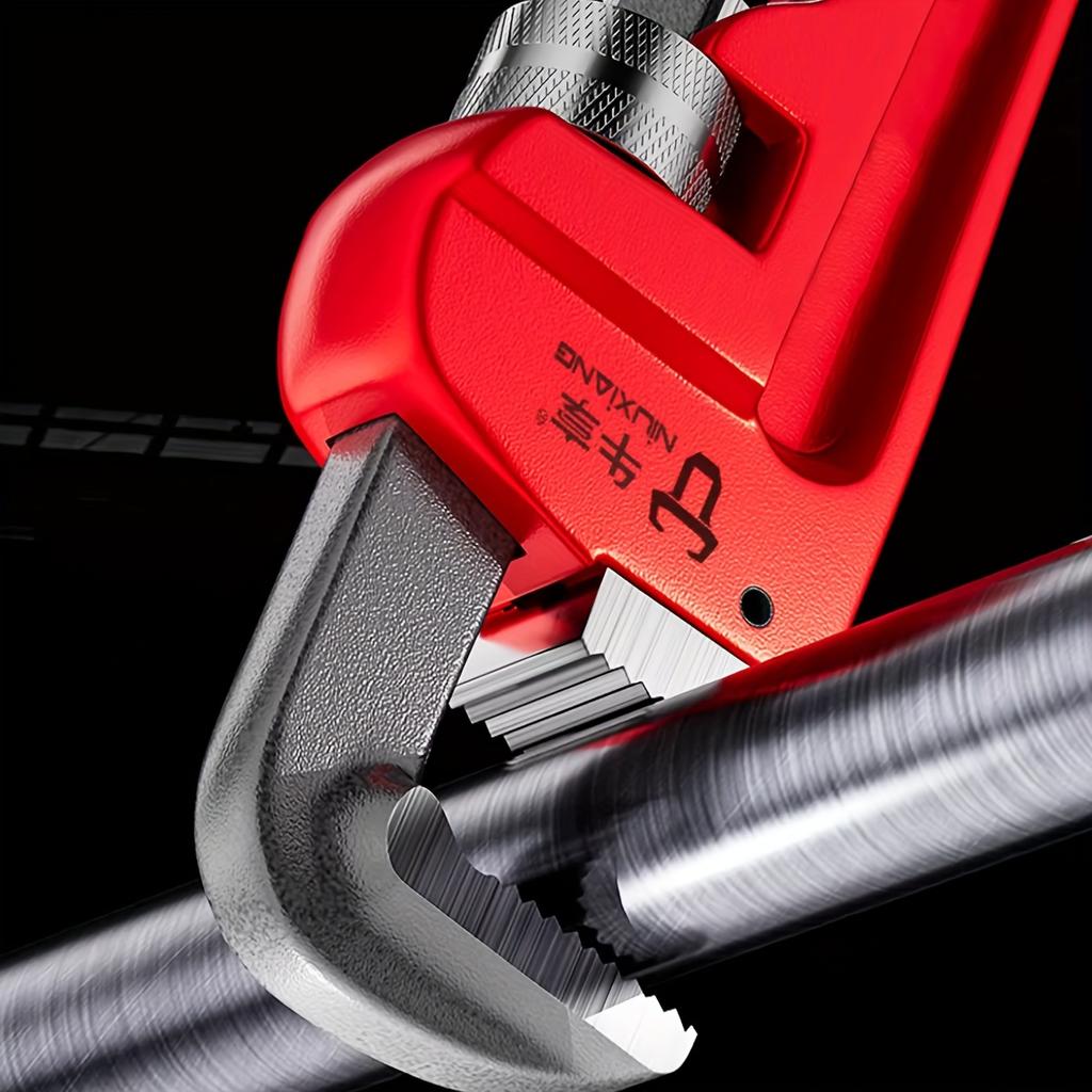 8 Inch/10 Inch/12 Inch Heavy-Duty Adjustable Straight Pipe Wrench, Plumbing Wrench,Heat Treated Adjustable Straight Pipe