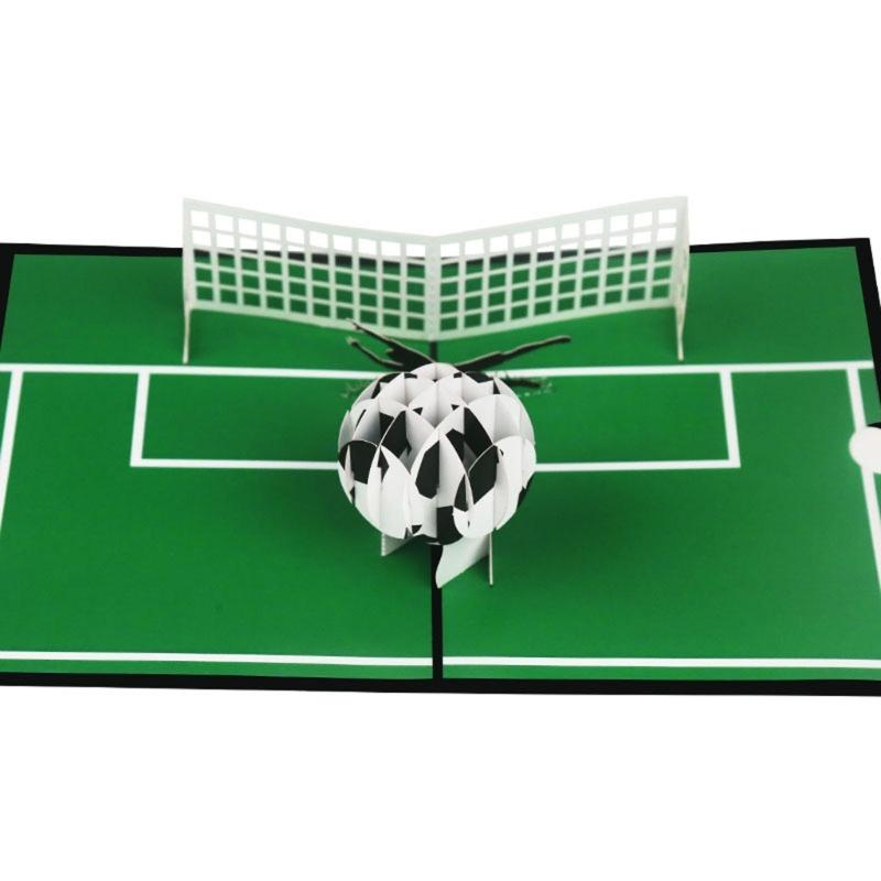 Football Soccer 3D Pop-Up Greeting Card for All Occasion Festival Holiday Paper Card Birthday Wedding New Year Postcards
