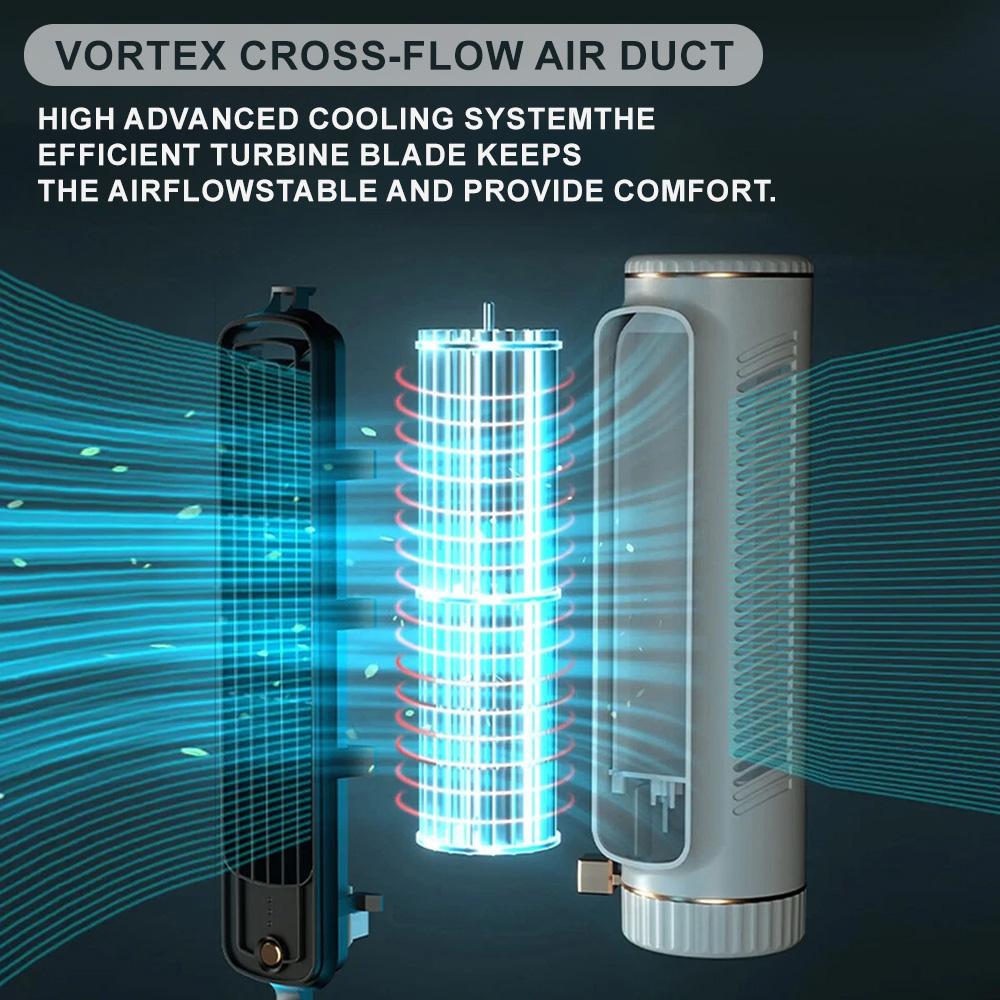 Desktop Tower Fans Circulation Air Conditioner 20dB Quiet Floor Fan,USB Rechargeable 3 Gears Wind Speed,Wide Angle Air Supply