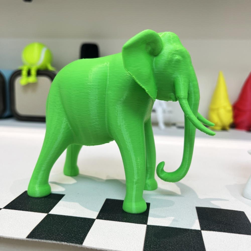 3D Printing Simulation Elephant Toy Statue Creative Garden Scene Small Ornament Crafts Animal Elephant Office Desktop Decor Gift 7.6x11.4x10.1cm зелёный