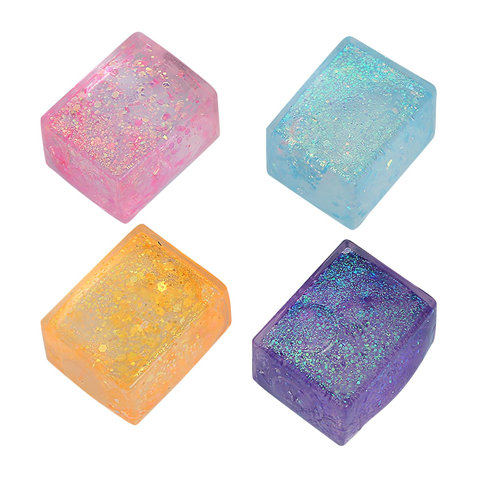 

Squishy Sensory Toy Block Soft Molded Stress Relief Toy with Glitter Effects for Kids and Adults Durable and Lightweight Sensory Play Item One Size чёрный