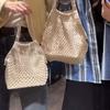 Cotton summer woven hollow handbag women's mesh bag