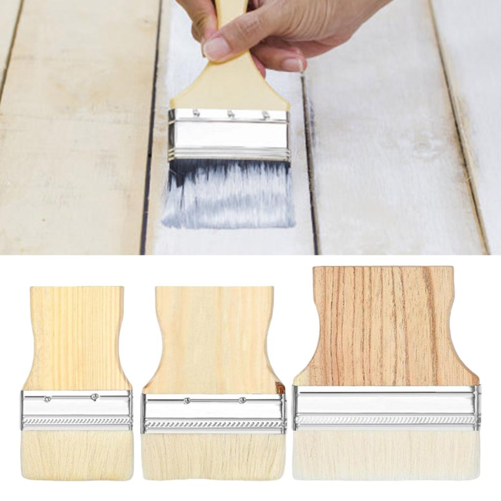 Professionelle 3/4/5 Zoll Großflächen-Pinsel Vielseitiges Flachpinsel-Set Wollborsten für geschmeidigen Auftrag