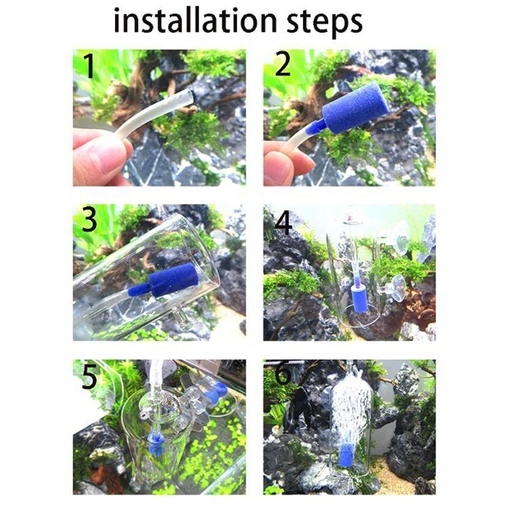 Anti-Splash Design Fish Tank Oxygen Aerator Transparent Glass Air Stone  Water Grass Tank