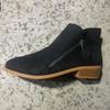 Women's Shoes, Women's Boots, Suede, Round Toe, Side Zipper, Thick Heel, Leather Boots, Women's Short Boots
