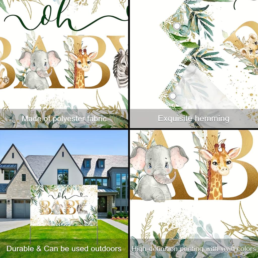 Fundo de fotografia de animais, folhas verdes, fundo de zoológico, menino, menina, recém-nascido, decoração de festa, banner de aniversário infantil, cenário de fotografia de poliéster
