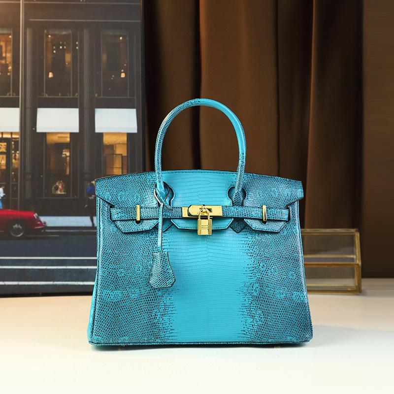 

Fashion Lizard Pattern Platinum Bag Light Luxury Atmosphere Commuter Mother Bag Fashion Temperament Portable Messenger Bag синій