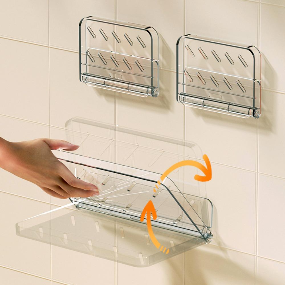 Punch-free Collapsible Storage Rack Folding Plate Storage Rack Tray Paper Towel Holder  Dormitory
