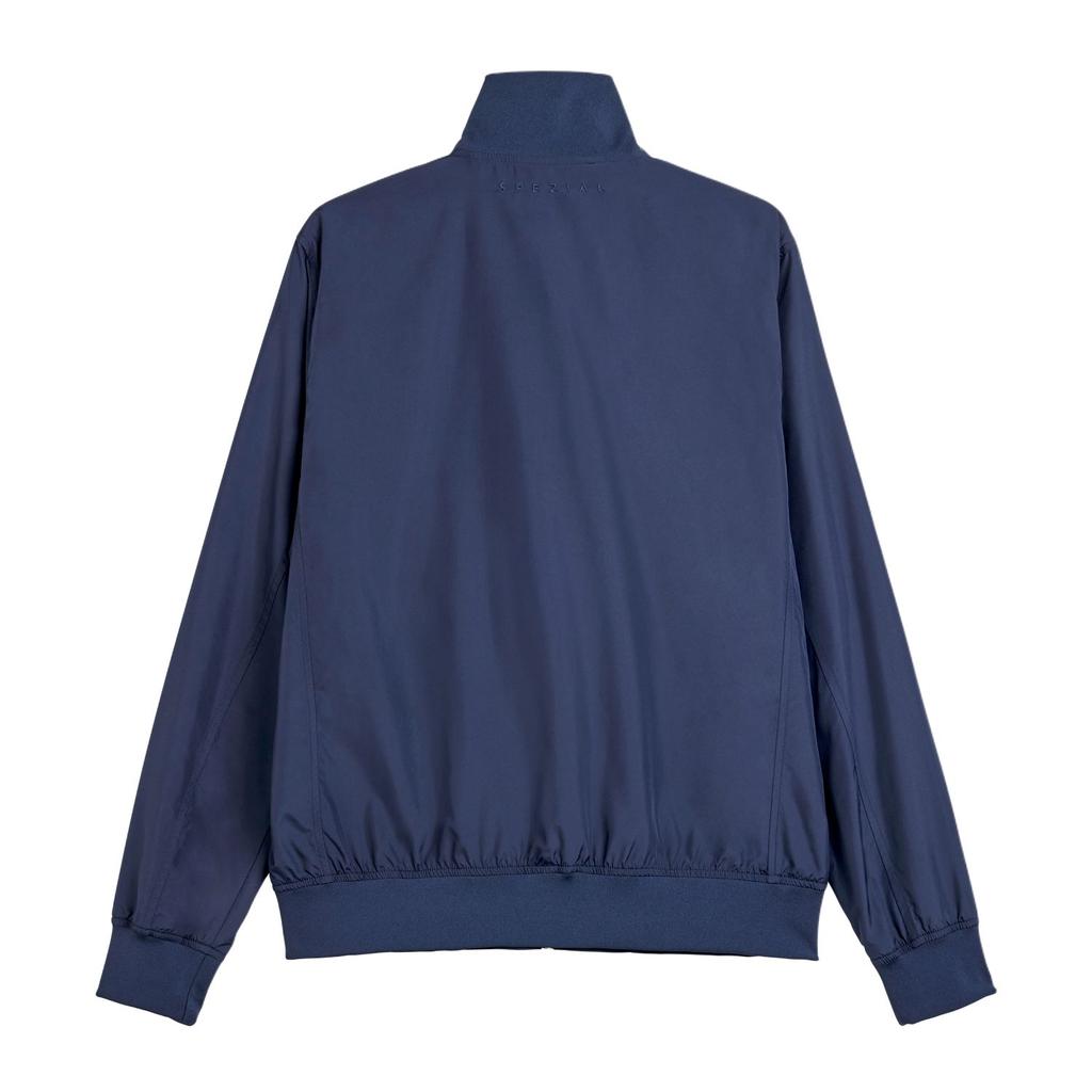 Adidas Originals Hudswell Spzl Módní minimalistická bunda na zip s dlouhým rukávem Pánská bunda Tmavě námořnická modř JN5435