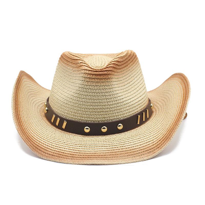 Western Seaside Sun Hat Beach Hat Men'S And Women'S Outdoor Spray Paint Denim Straw Hat Sun Hat