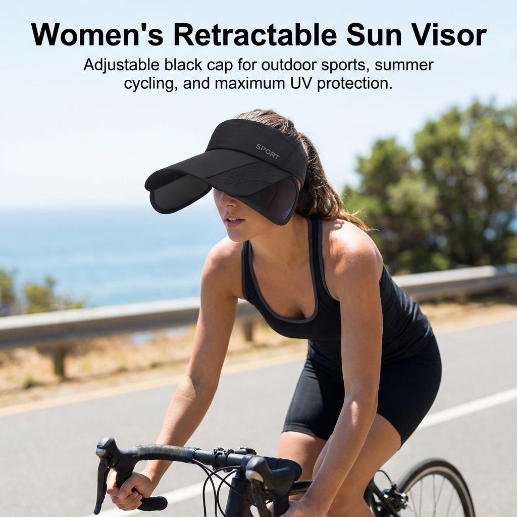 Women Sun Protect Visor Hat Outdoor Sports Adjustable Brim Summer Cycling Hiking
