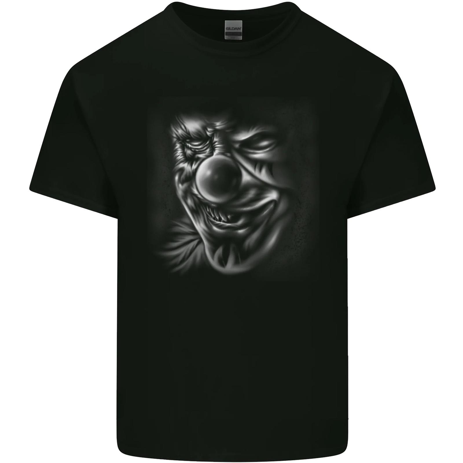 Evil Clown Demon Face Skull Halloween Cotton Men s T-Shirt- XXXXL