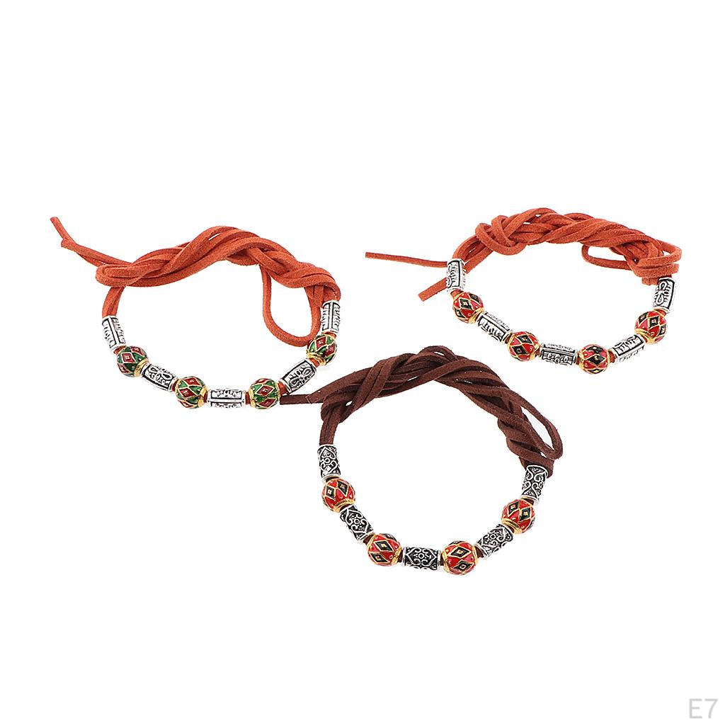 2Pcs Hair Ties Spacer Beads Wigs Rope Bracelet