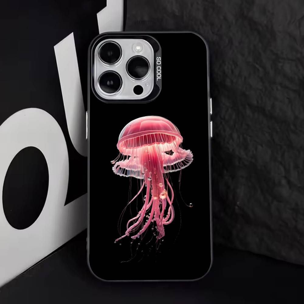 Jellyfish Oceanic Phone Case For iPhone 17,16,15,14,13,12,11 Plus,Pro Max,XS,Colorful Silver Phone Case Funda Cover