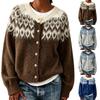 Women's Retro Knitted Cardigan Sweater Coat with Buttons Loose Fit for Fall Winter