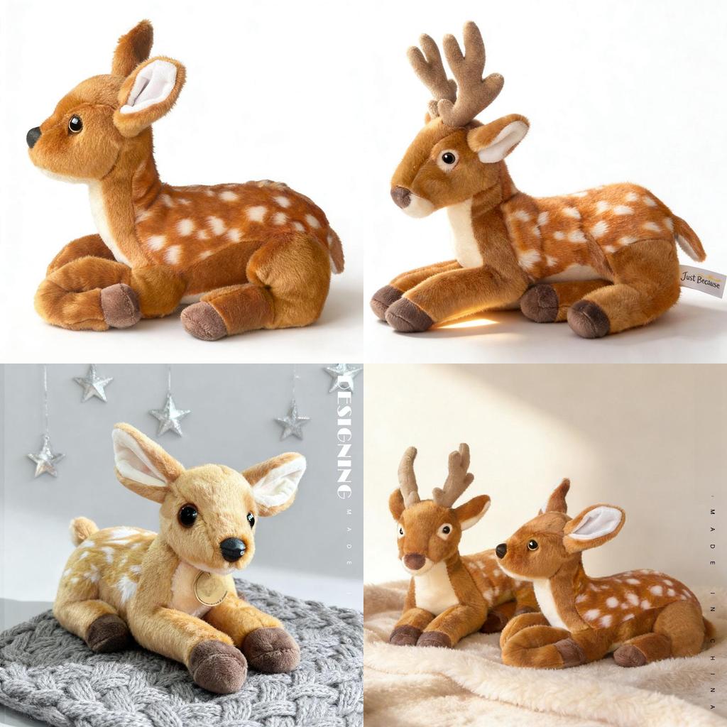 Soft Plush Deer Toy With Pp Cotton Filling For Kids And Collectors