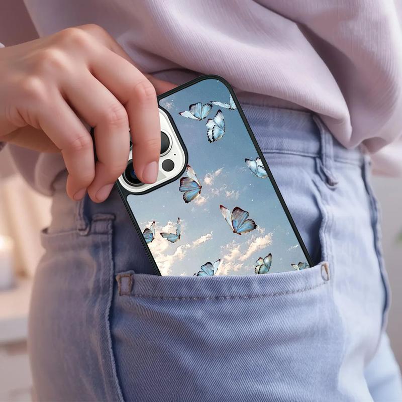 Cute Aesthetic Butterfly Phone Case For iPhone 17 Air 15 16e 14 13 Pro Max Coque 12 11 Pro Max PLUS cover