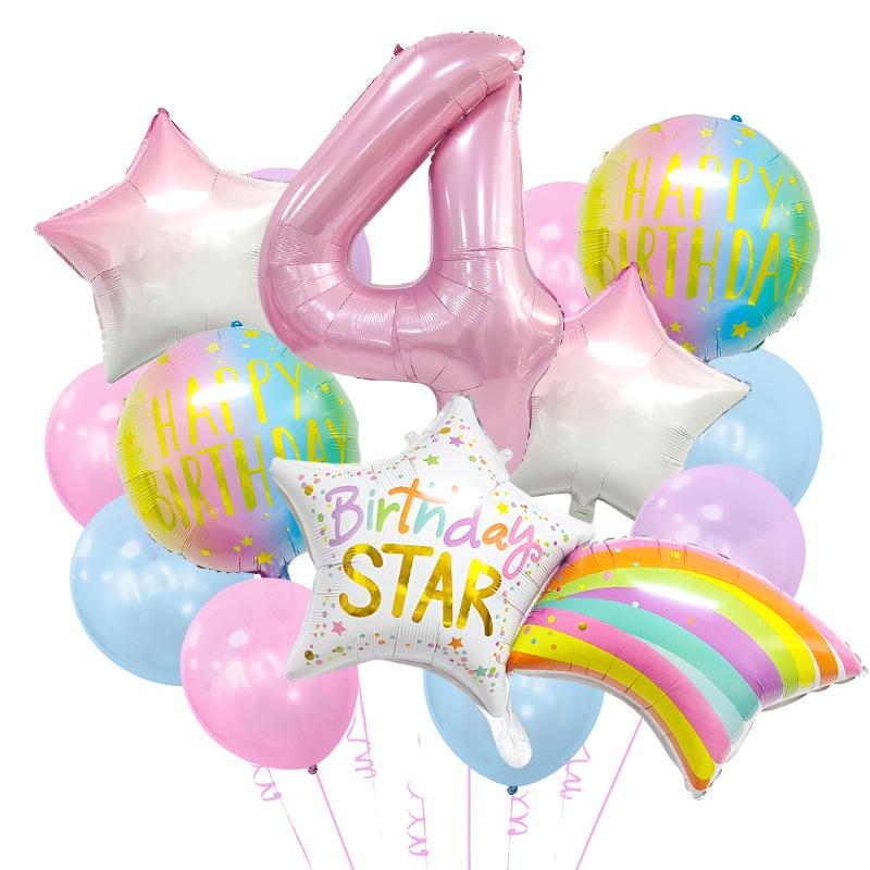 Gradual Change Meteor Color Hui Tail Aluminum Film Balloon Package Birthday Party Dream Scene Arrangement Atmosphere Decoration