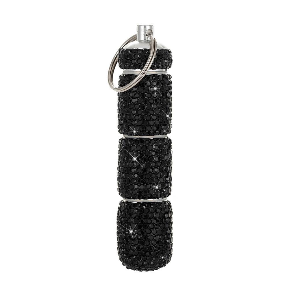 Portable Rhinestone Pill Container Mini Crystal Pill Storage Box Bling Pill Case  Travel Organizer