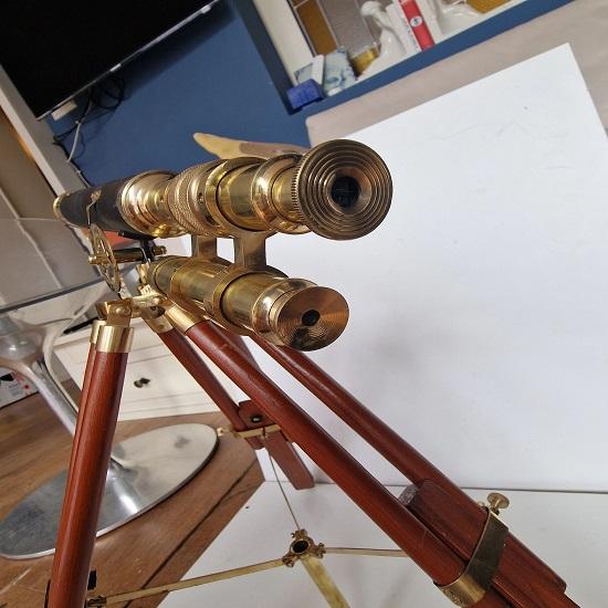 Dollond London Brass Telescope, Adjustable Marine Decor