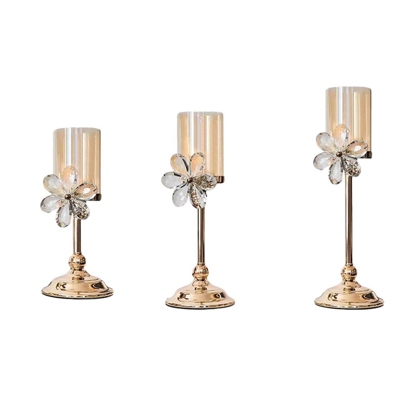 Стеклянный подсвечник-домик с лепестками Подарок на новоселье Подставка для столбиковой свечи S