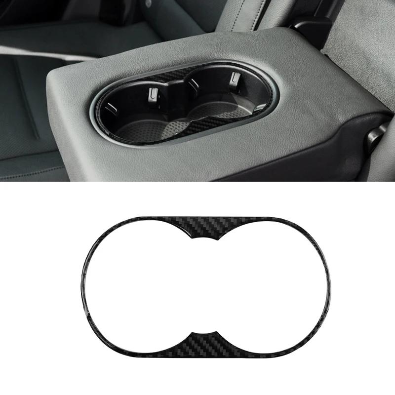 Lhd Car Interior Carbon Fiber Gear Shift Water Cup Holder Panel Decoration Sticker For Volkswagen Vw Touareg 2011-2018