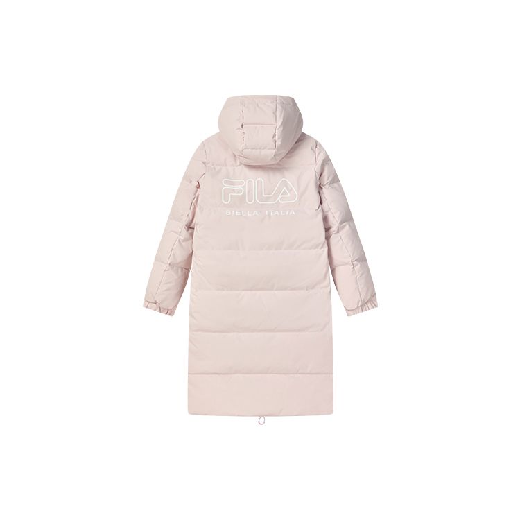 Fila Solid Color Simple Casual Long Hooded Down Jacket Women Outerwear Misty-Pink F11W249906F-LP