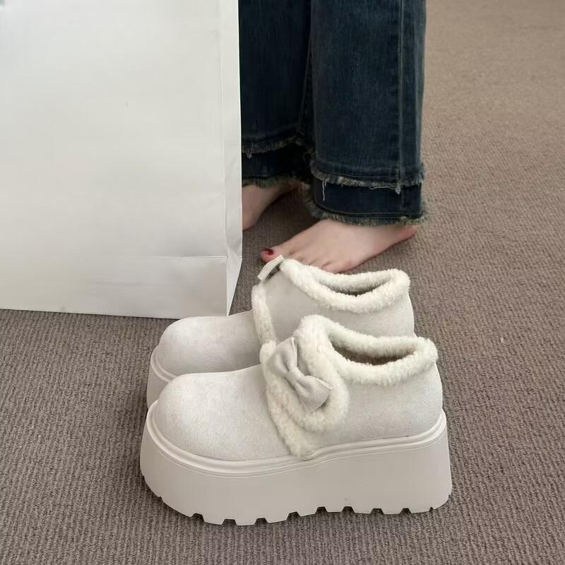Thick-soled Warm-weather Cotton Shoes for Women, New Style, Retro Design, Warm-keeping Shoes
