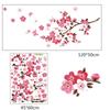 Removable Pink Color Butterflies Peach Blossom Pattern Wall Sticker for Living Room Bedroom