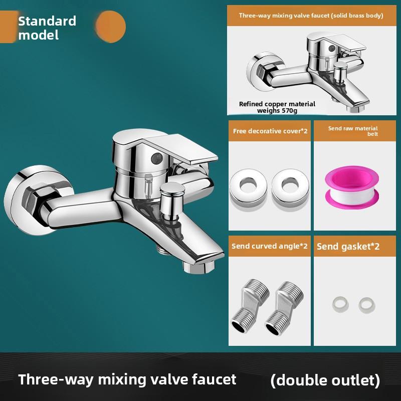 Shower Mixing Valve Set3in1BathroomHeater Sprinkler Faucet HotCold Temperature Control Wall Mounted Copper Alloy Shower Bath Kit