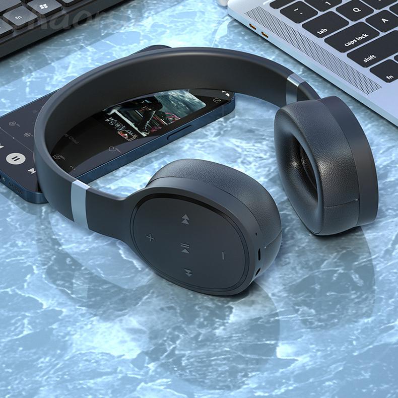 VJ087 TWS Wireless Head-mounted Headphones Bluetooth Garniture Folding Stereo Headphones and Noise Reduction for Young People