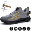 Rotating Button Work Sneakers Men Breathable Safety Shoes Anti-Smash Protective Work Shoes Men Women Safety Sneakers Lightweight