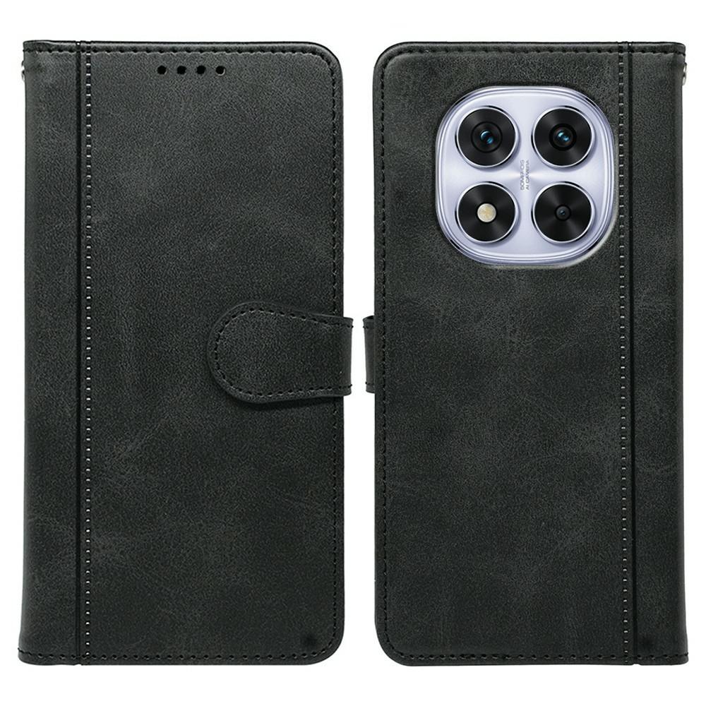 

Для Xiaomi Redmi Note 14 Pro 4G Чехол Кожа теленка Текстура Подставка Книжный стиль Чехол для телефона Black