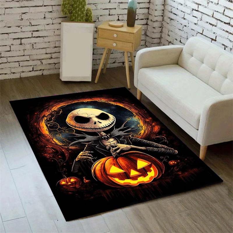1pc The Nightmare Before Christmas Pattern Area Rug Soft Flannel Floor Mat for Living Room,Office,Bedroom and Carpet