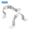 uxcell 16pcs Rigid Pipe Straps Fits M50 (2") Tube OD, 2 Hole Stainless Steel