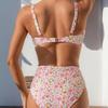 Women's New Small Floral High Waisted Sexy Bikini Two Piece Swimsuit