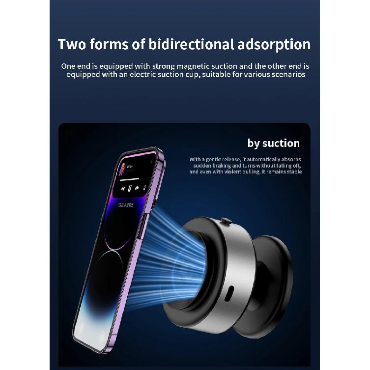 Car Mount Mobile Phone Holder Magnetic Black Technology Universal Adsorption Bracket for iPhone Samsung Vacuum Adsorption Stable