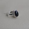 Handmade Oval Black Onyx Ring: Twisted Wire Sterling Silver Ring