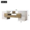 TV-Schrank, Hochglanz Lowboard mit mehrfarbiger LED-Beleuchtung, 6 Türen, 2 Schubladen