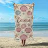Beach Theme Beach Towel Starfish Shell Printing Microfiber Quick Drying Absorbent Large Bath Towel