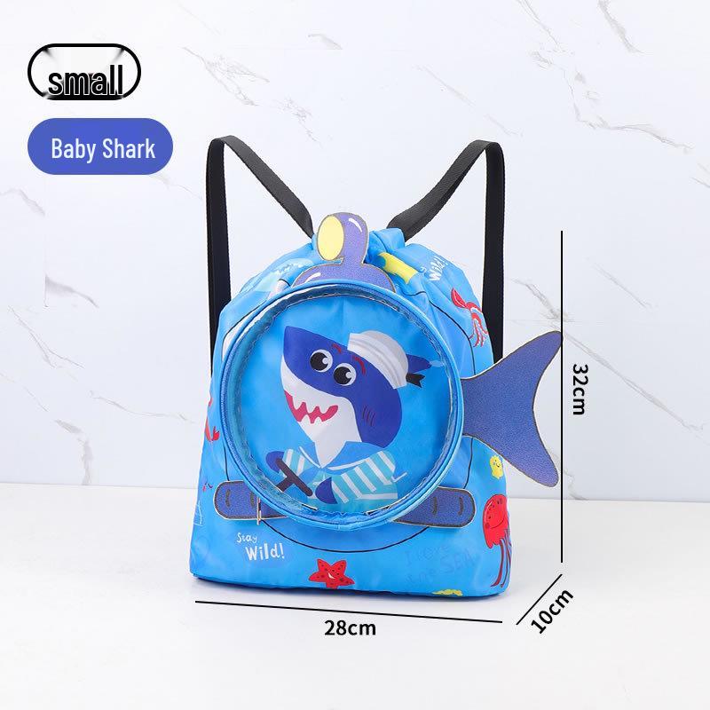 Cute Cartoon Waterproof Children's Swim Backpack with Dry/Wet Separation