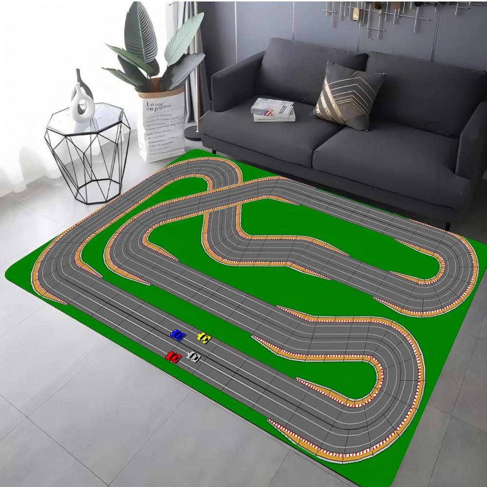 Interactive City Highway Road Rug Kids Car Toy Mat Non Slip Living Room Decor Sofa Rug Bedroom Educational Floor Carpet Playmat