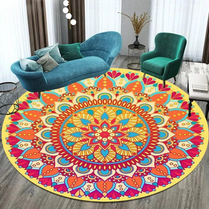 Bitcoin Round Carpet Anti-Slip Circle Area Rug Large for Home Living Room Floor Mat Bedroom Decor Chair Drum Rug Chair Doormat