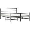 Bed Frame with Headboard and Footboard Metal Black 160x200 cm