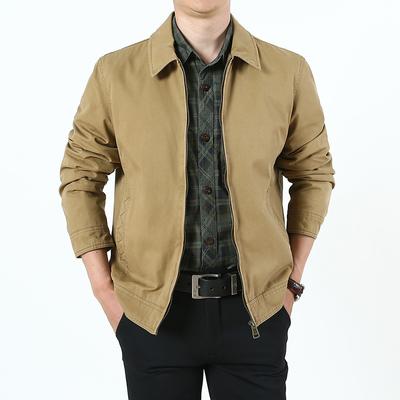 Herbstjacke Herren Jugend Große Größe Arbeitsjacke Stehkragen Dünnes Militäroberteil Mittleren Alters