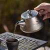 Boundless Voyage Titanium Teapot with Strainer, 300ml, Made of Pure Titanium, Ultra-Lightweight At 114g, Rust-Resistant, Shatter-Resistant, Portable,