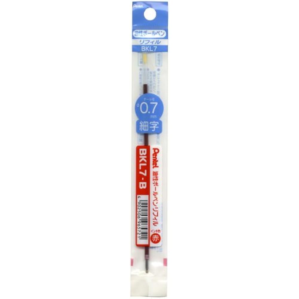 Pentel Ballpoint Pen Refills BKL7-B 0.7 Red, Set of 10